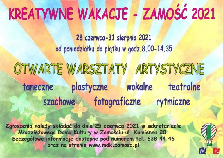 Kreatywne wakacje z MDK. Ruszyły zapisy.