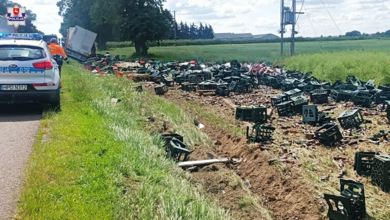 Rozrzucił 200 skrzynek z piwem. Nie wie jak do tego doszło.